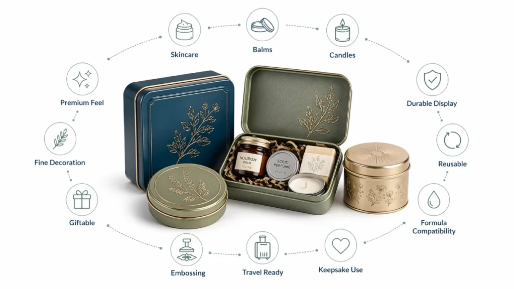 Why beauty and personal care brands are a natural fit for custom metal tin packaging