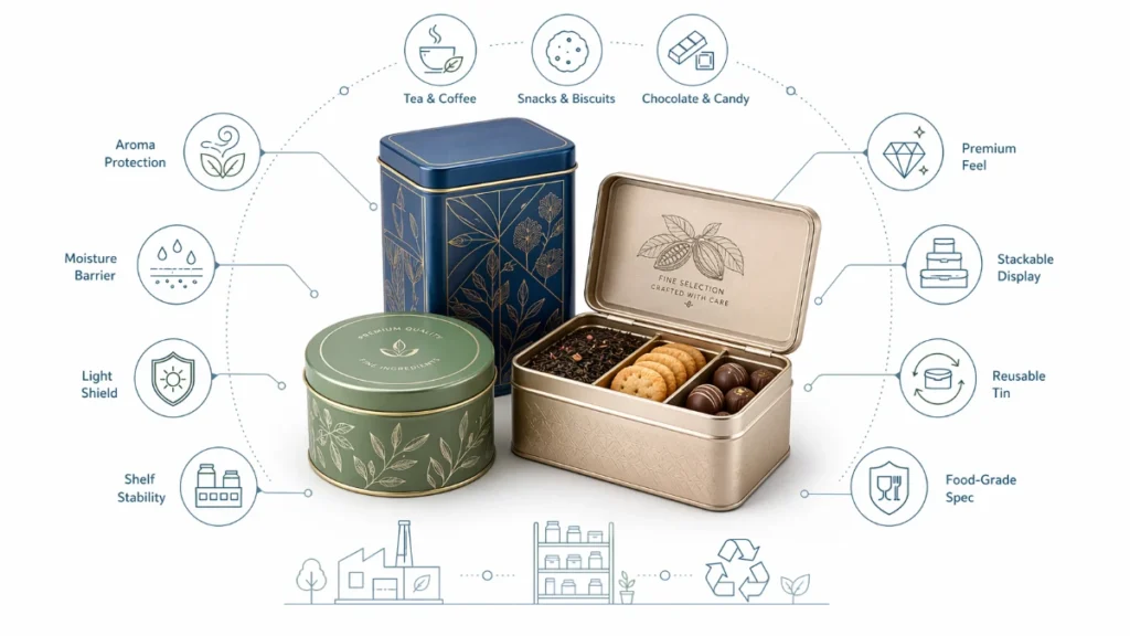 Why food brands continue to choose custom metal tin packaging
