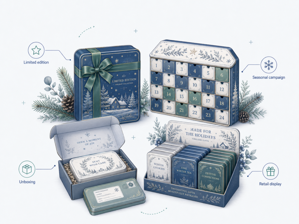 Custom Metal Tin Packaging Ideas for Holiday Gifts and Seasonal Campaigns