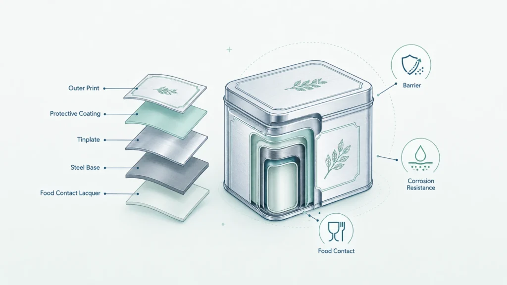 Food Grade Custom Tin Box Packaging: Materials, Coatings, and Safety Considerations