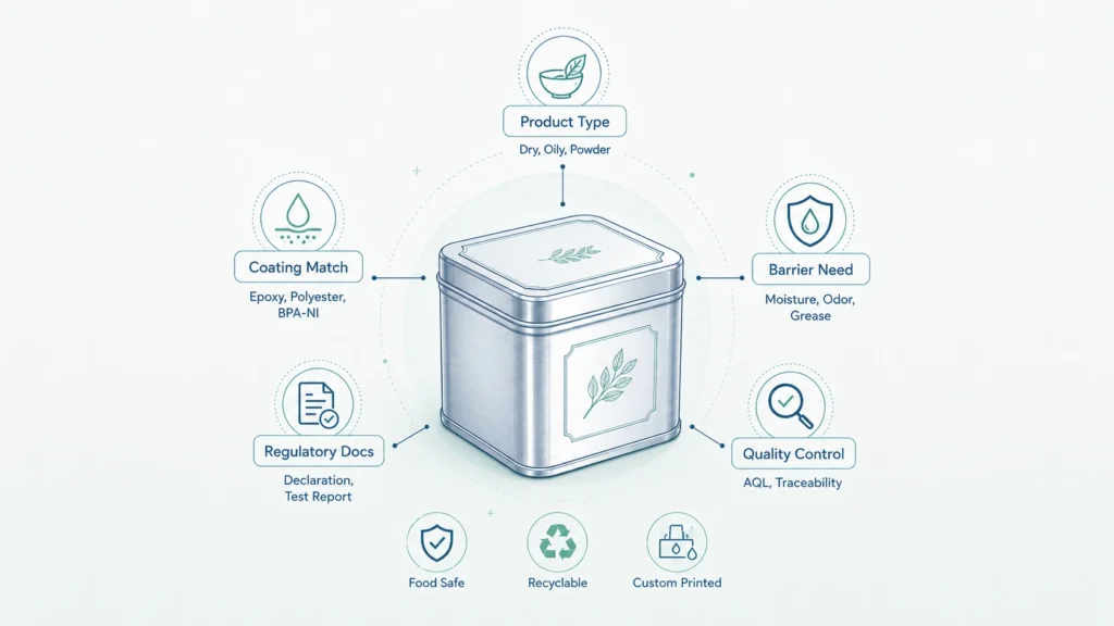 Food Grade Custom Tin Box Packaging: Materials, Coatings, and Safety Considerations