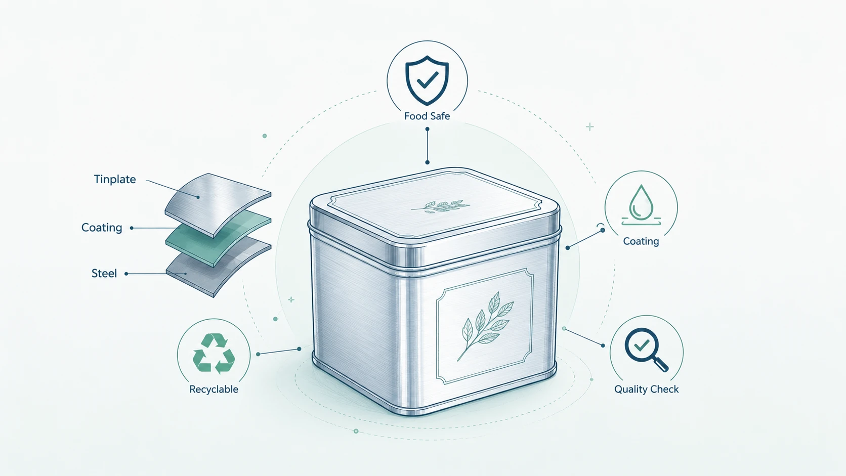 Food Grade Custom Tin Box Packaging: Materials, Coatings, and Safety Considerations