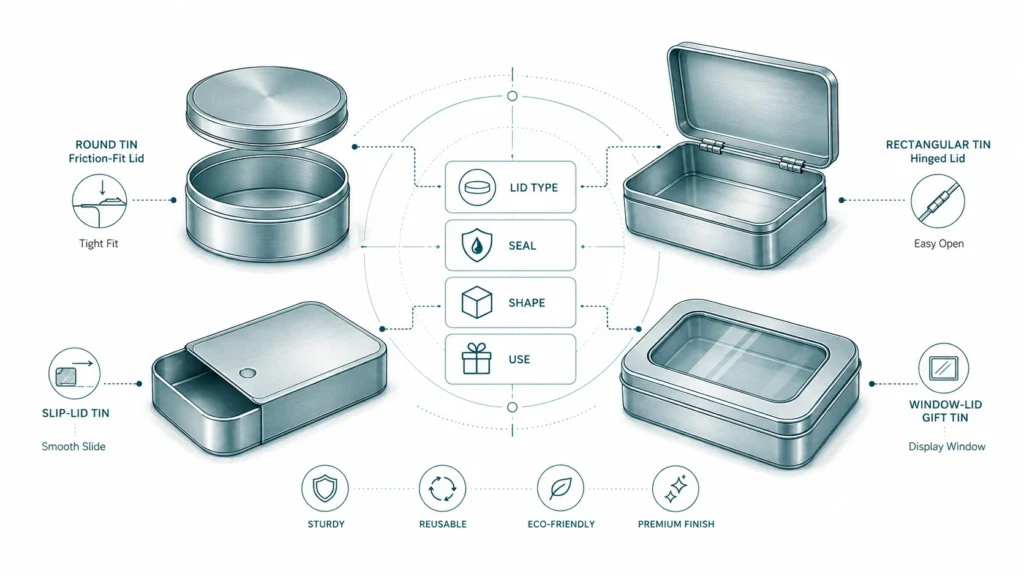 Metal Tin Box with Lid