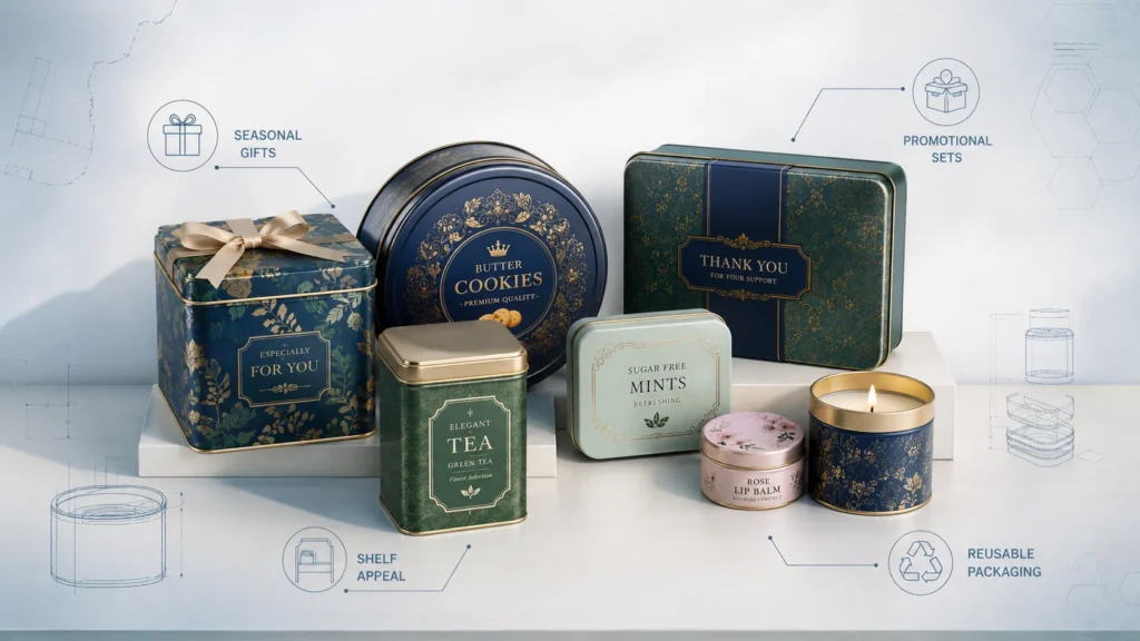 Decorative Tins for Packaging: Design Ideas for Retail and Promotional Products Decorative Tins for Packaging: Design Ideas for Retail and Promotional Products