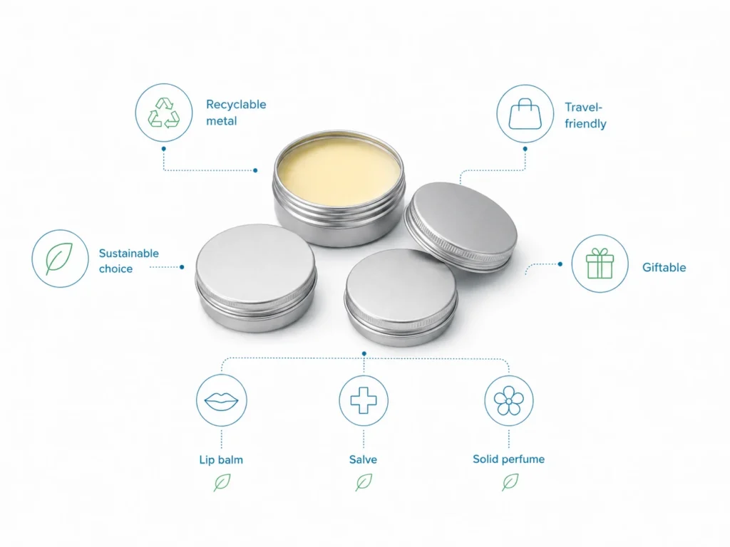Metal Lip Balm Tin Packaging: Sizes, Coatings, and Branding Options Metal Lip Balm Tin Packaging: Sizes, Coatings, and Branding Options