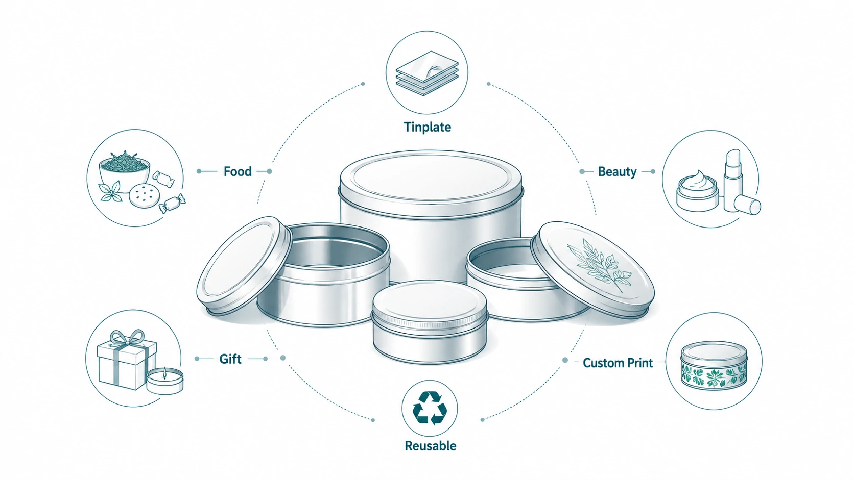 Round Tin Containers with Lids: Best Uses for Food, Beauty, and Gift Packaging