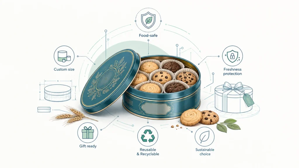 Wholesale Cookie Tins: How to Choose Custom Metal Packaging for Bakery Brands