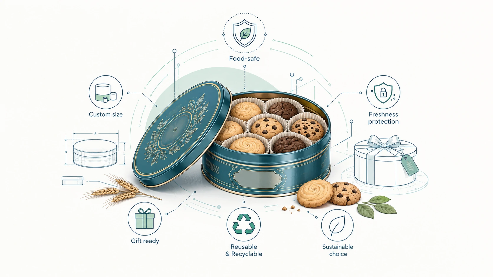 Wholesale Cookie Tins: How to Choose Custom Metal Packaging for Bakery Brands