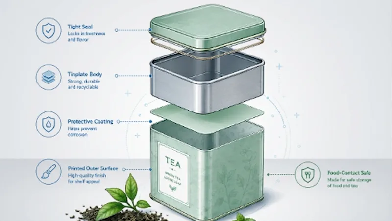 Double-Lid Airtight metal tea tin
