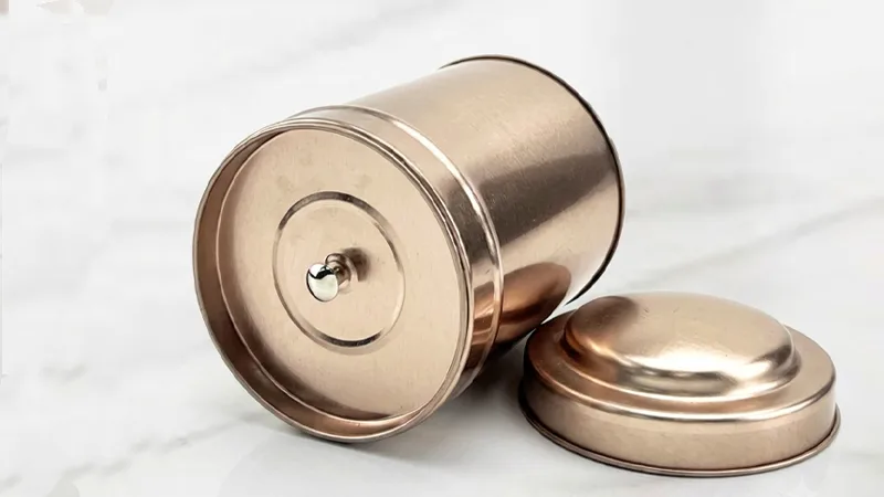 Double-Lid Airtight metal tea tin