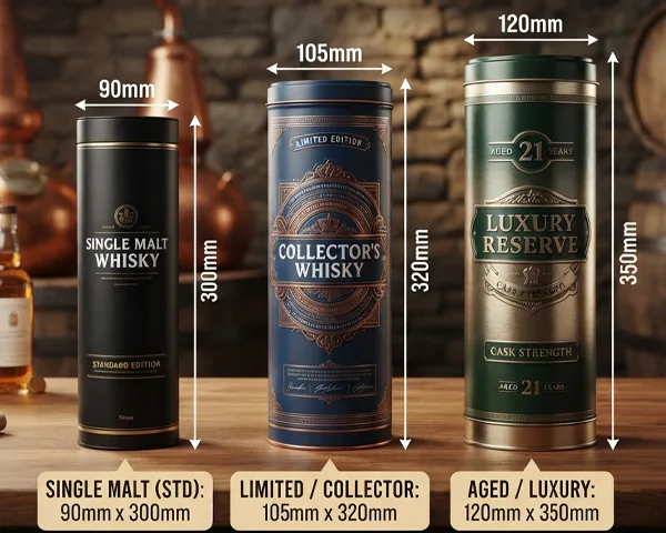 Custom Whisky Tin Caniste Size and Shape