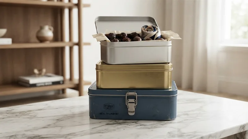 Metal Tin Lunch Boxes Structural Strength 