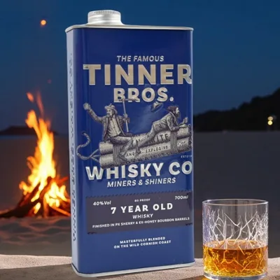 Premium whisky tin canister