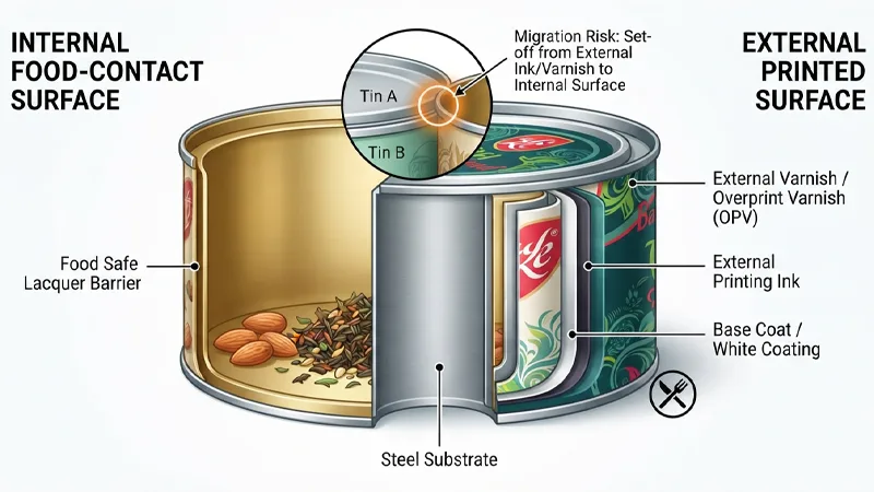  internal food-contact surfaces for Tin Packaging