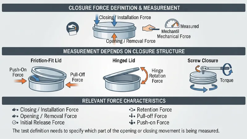 Closing force of tinplate boxes