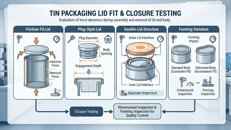 Tin Packaging Lid Fit and Closure Testing