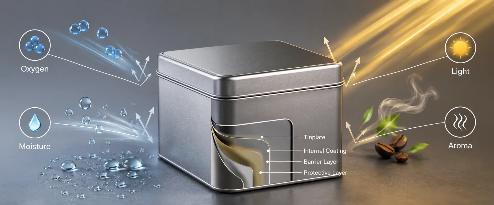 Tin Packaging Material Barrier