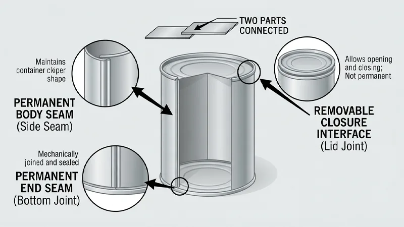 Tin Packaging Seams and Joints