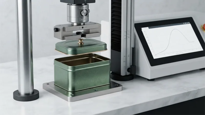 tin box lid removal force testing