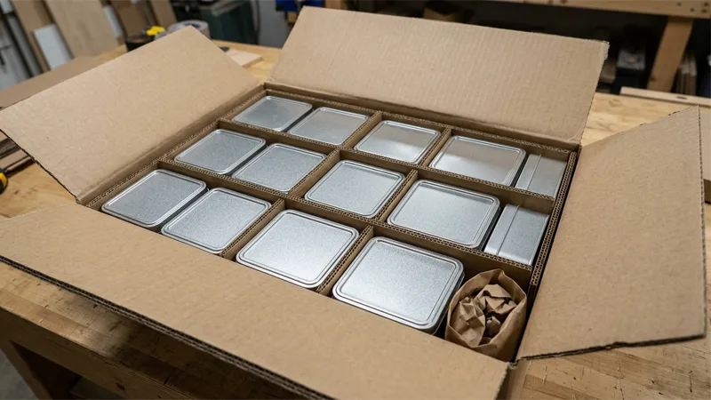 Rectangular Tin Boxes Carton Packing Layout