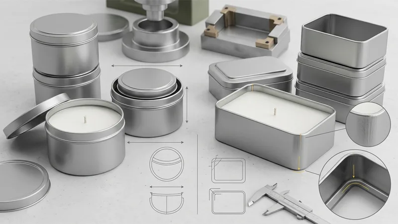 Round versus rectangular candle tins