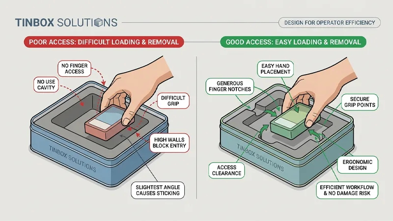 tin box finger notch cavity design